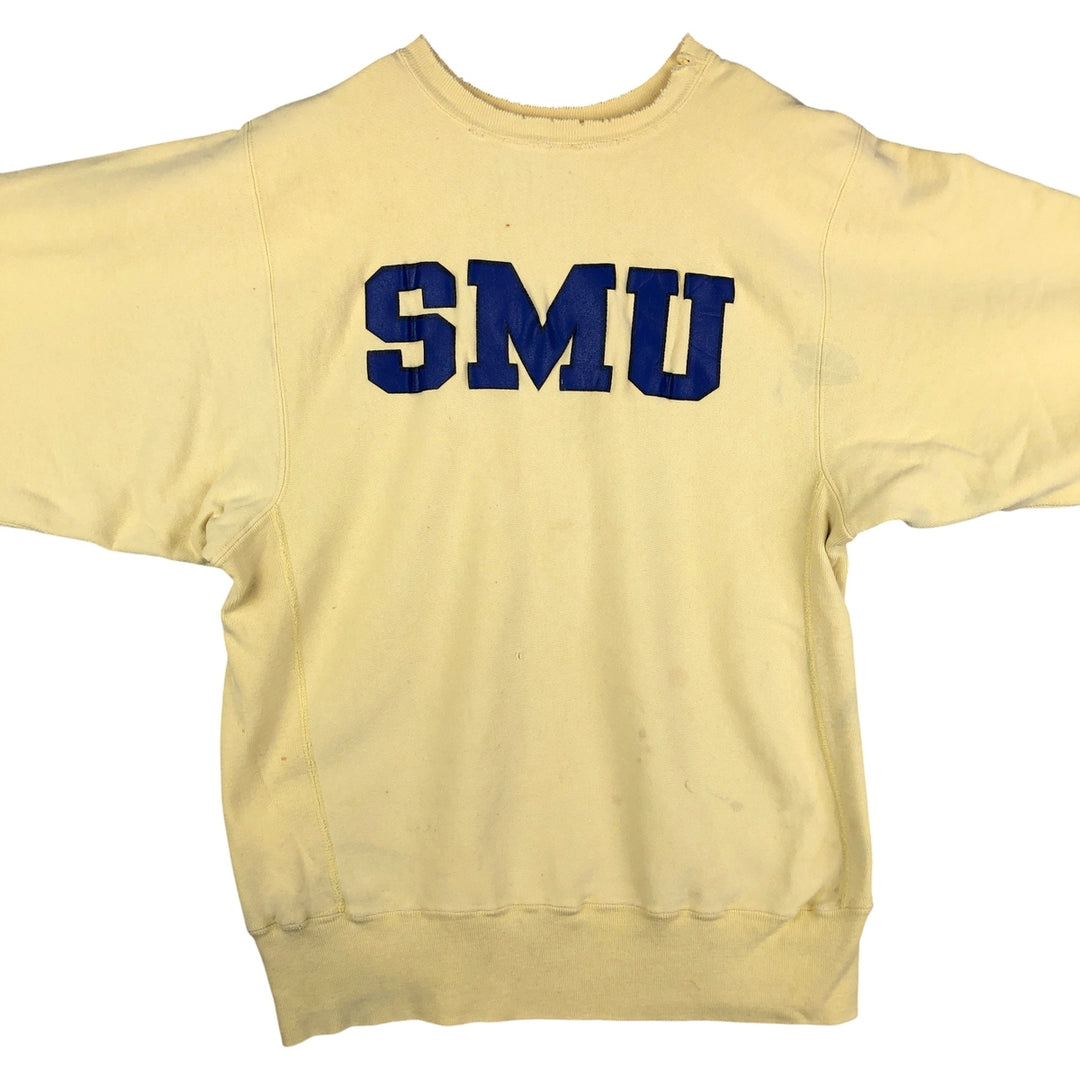 90'S Champion Reverse Weave Embroidered Tag College Sweatshirt Trainer Made in USA Men's XL Vintage cotton yellow type Vintage Second Hand