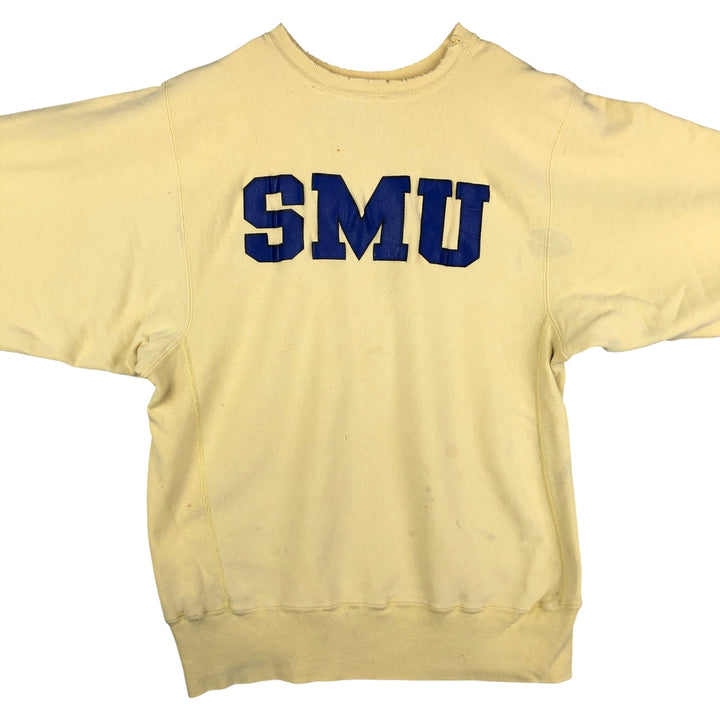 90'S Champion Reverse Weave Embroidered Tag College Sweatshirt Trainer Made in USA Men's XL Vintage cotton yellow type Vintage Second Hand