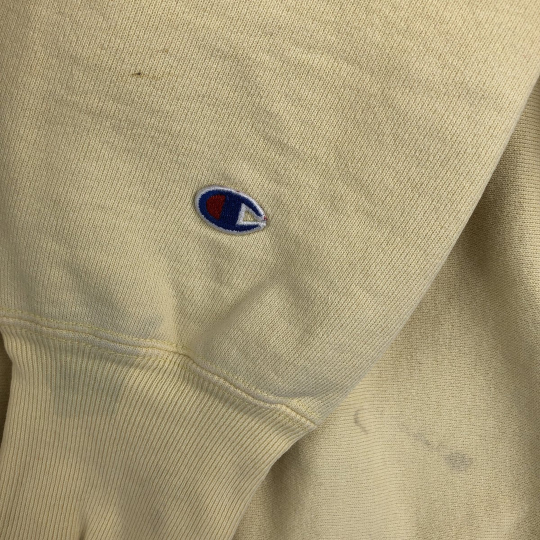 90'S Champion Reverse Weave Embroidered Tag College Sweatshirt Trainer Made in USA Men's XL Vintage cotton yellow type Vintage Second Hand