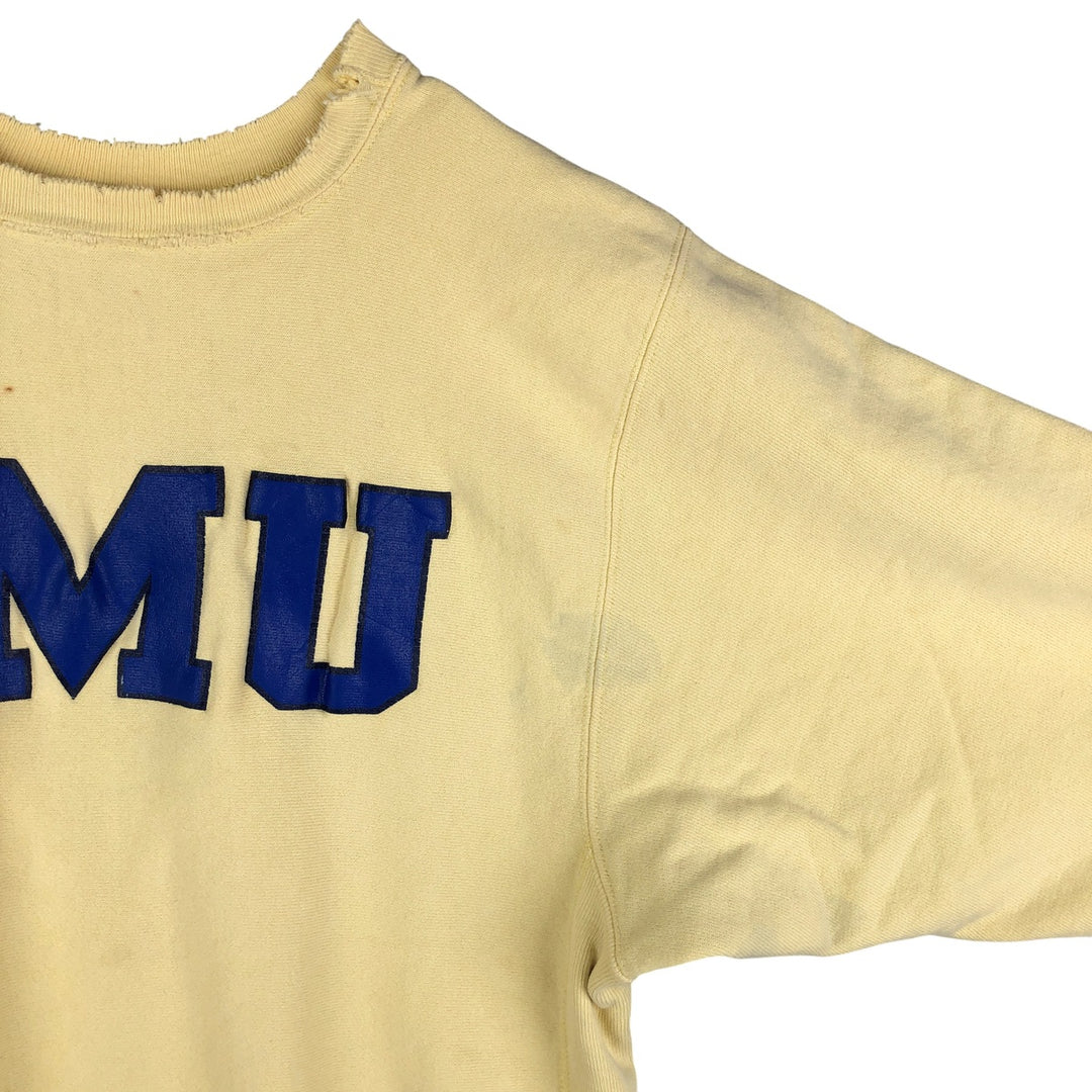 90'S Champion Reverse Weave Embroidered Tag College Sweatshirt Trainer Made in USA Men's XL Vintage cotton yellow type Vintage Second Hand