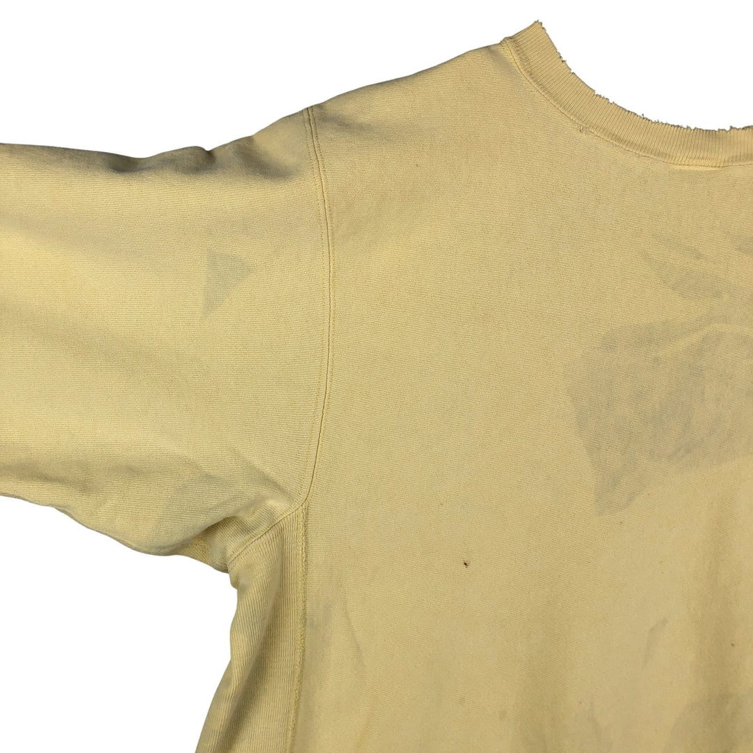 90'S Champion Reverse Weave Embroidered Tag College Sweatshirt Trainer Made in USA Men's XL Vintage cotton yellow type Vintage Second Hand
