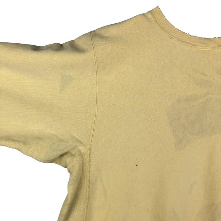 90'S Champion Reverse Weave Embroidered Tag College Sweatshirt Trainer Made in USA Men's XL Vintage cotton yellow type Vintage Second Hand
