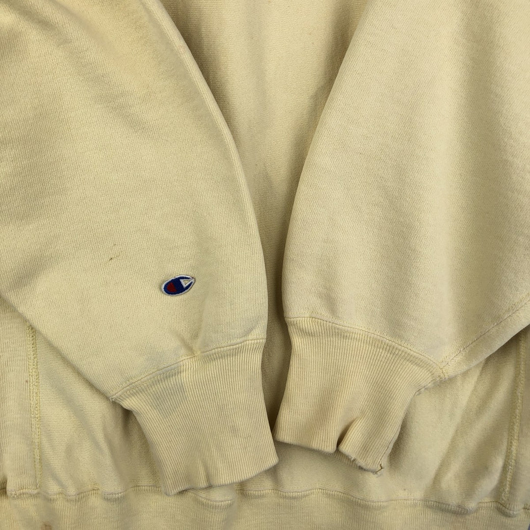 90'S Champion Reverse Weave Embroidered Tag College Sweatshirt Trainer Made in USA Men's XL Vintage cotton yellow type Vintage Second Hand