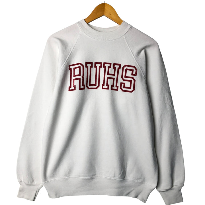 Vintage 1980'S Hanes blue tag college sweatshirt, made in the USA, size L. cotton white type Vintage Second Hand