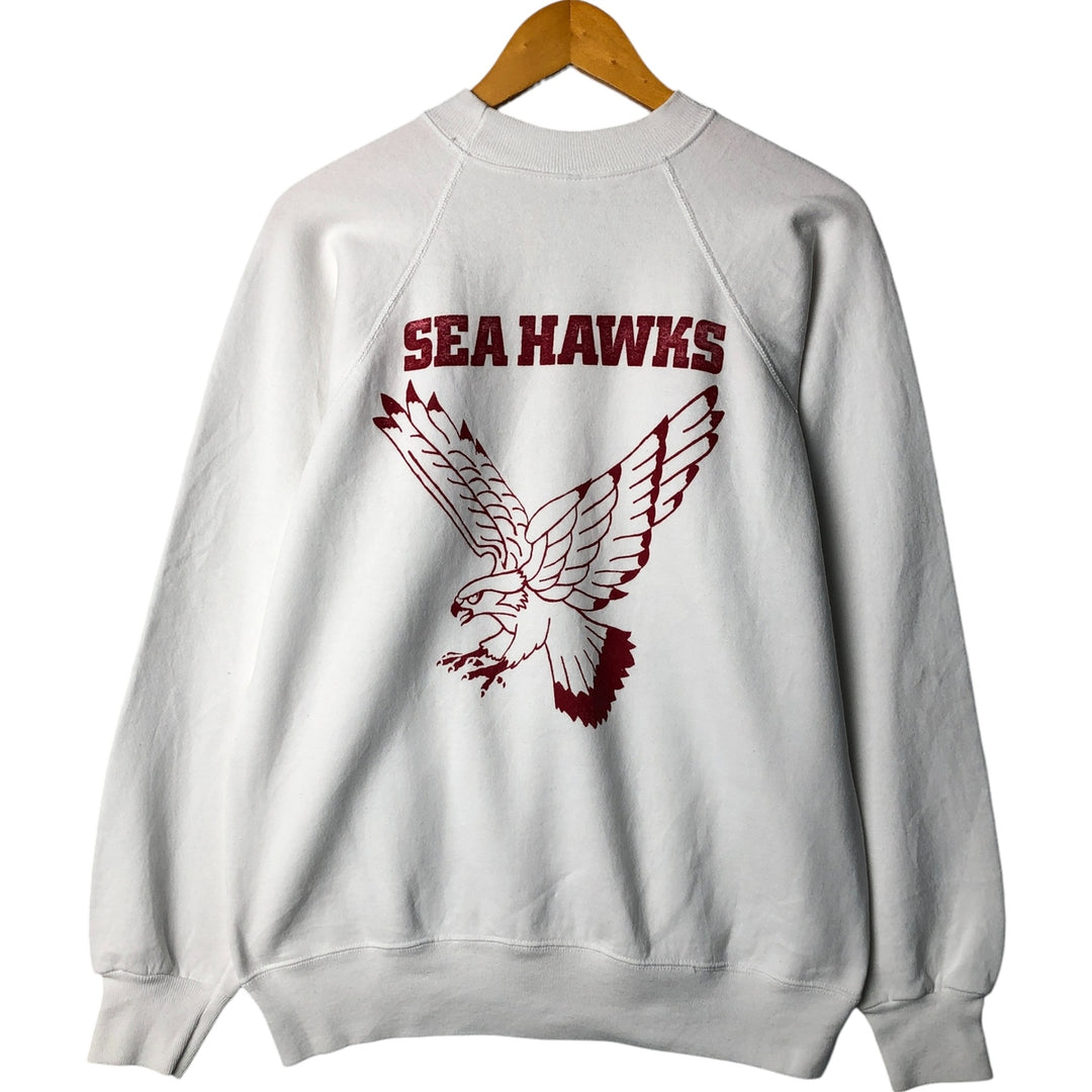 Vintage 1980'S Hanes blue tag college sweatshirt, made in the USA, size L. cotton white type Vintage Second Hand