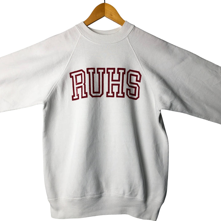 Vintage 1980'S Hanes blue tag college sweatshirt, made in the USA, size L. cotton white type Vintage Second Hand