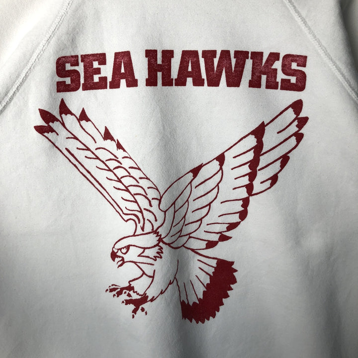 Vintage 1980'S Hanes blue tag college sweatshirt, made in the USA, size L. cotton white type Vintage Second Hand
