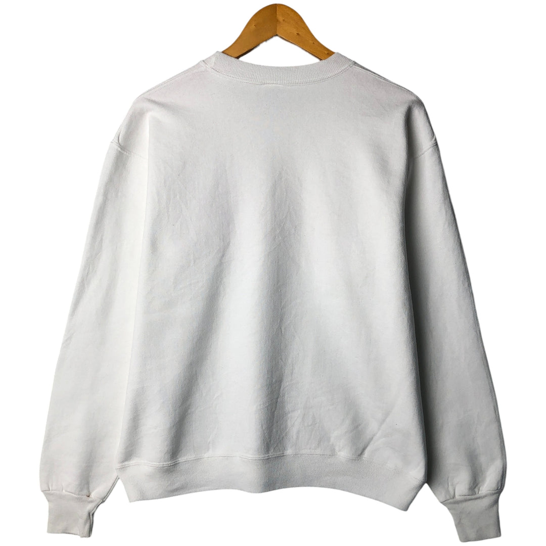 90'S Russell College Sweatshirt, Made in USA, Men's L, Vintage cotton white type Vintage Second Hand