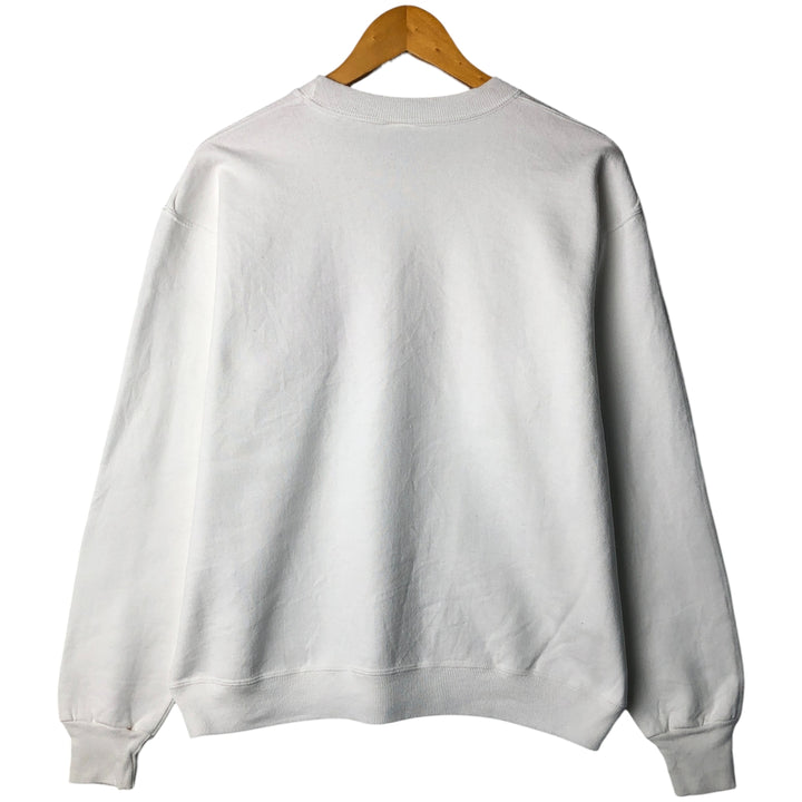90'S Russell College Sweatshirt, Made in USA, Men's L, Vintage cotton white type Vintage Second Hand