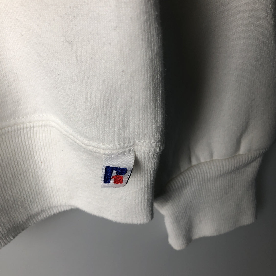 90'S Russell College Sweatshirt, Made in USA, Men's L, Vintage cotton white type Vintage Second Hand