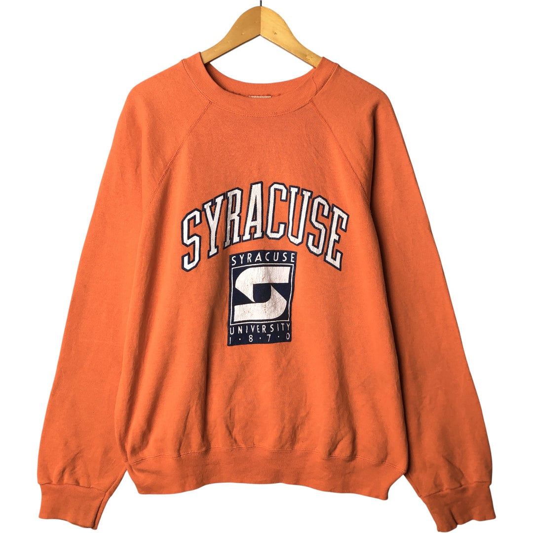 Vintage 90'S Tultex college sweatshirt, made in the USA, size L, men's cotton orange type Vintage Second Hand