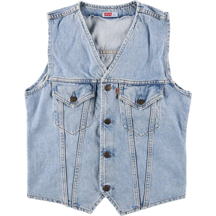 90'S Levi's 70606-0283 Orange Tab Denim Vest, Men's Size L, Vintage cotton blue type Vintage Second Hand