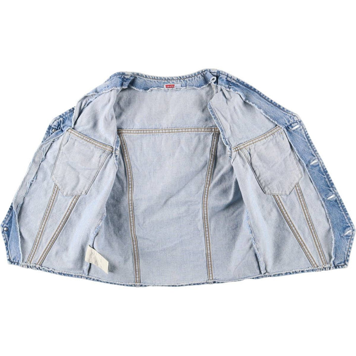 90'S Levi's 70606-0283 Orange Tab Denim Vest, Men's Size L, Vintage cotton blue type Vintage Second Hand
