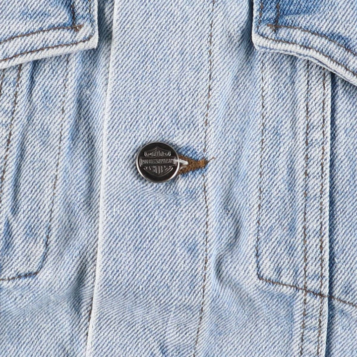 2000'S Harley-Davidson Hidden Button-Down Denim Vest, Made in Canada, Men's Size Small cotton blue type Vintage Second Hand