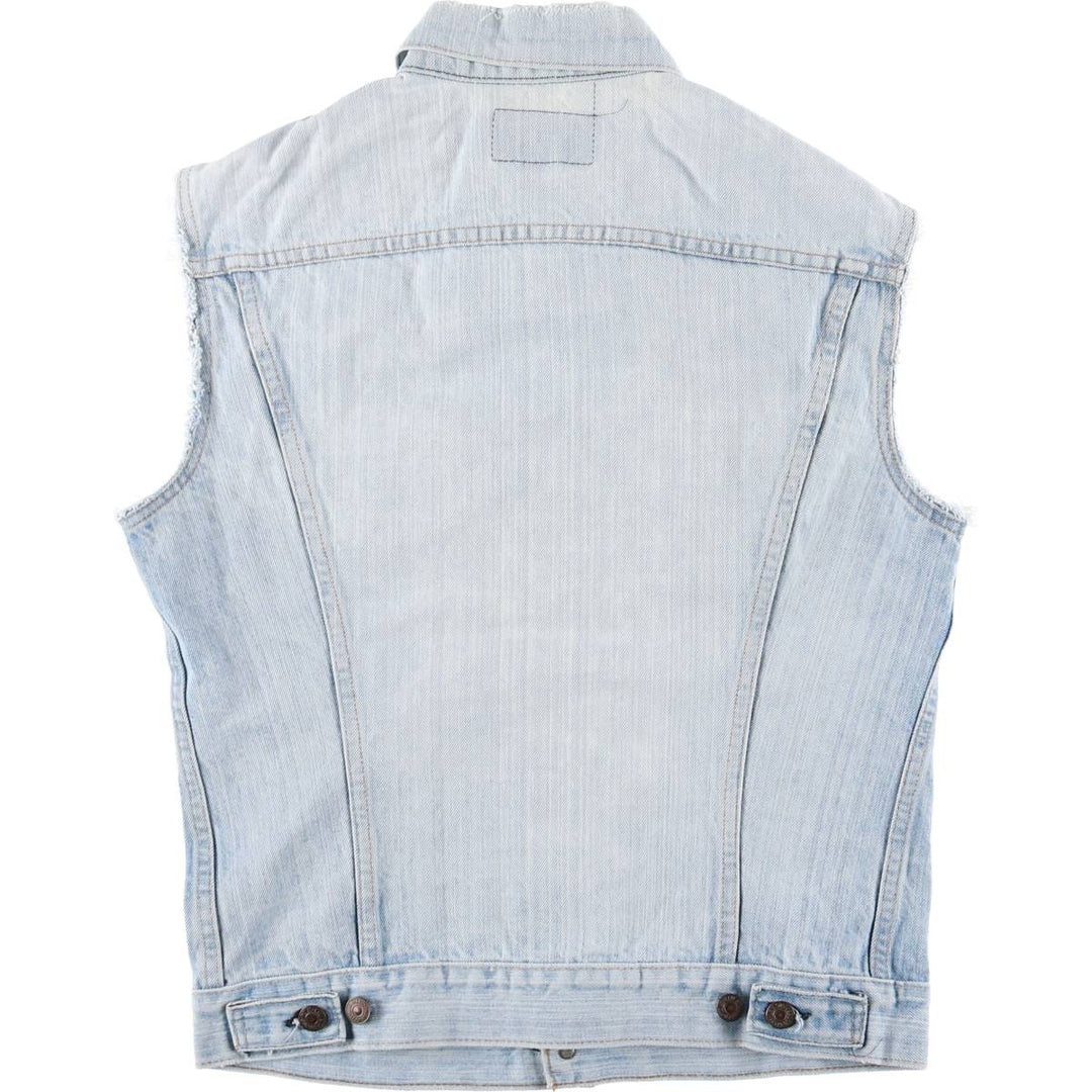90'S Levi's 70505-0213 Cut-Off Denim Vest, Made in USA, Men's Size Medium, Vintage unclear Blue type light blue Vintage Second Hand