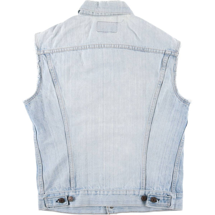 90'S Levi's 70505-0213 Cut-Off Denim Vest, Made in USA, Men's Size Medium, Vintage unclear Blue type light blue Vintage Second Hand