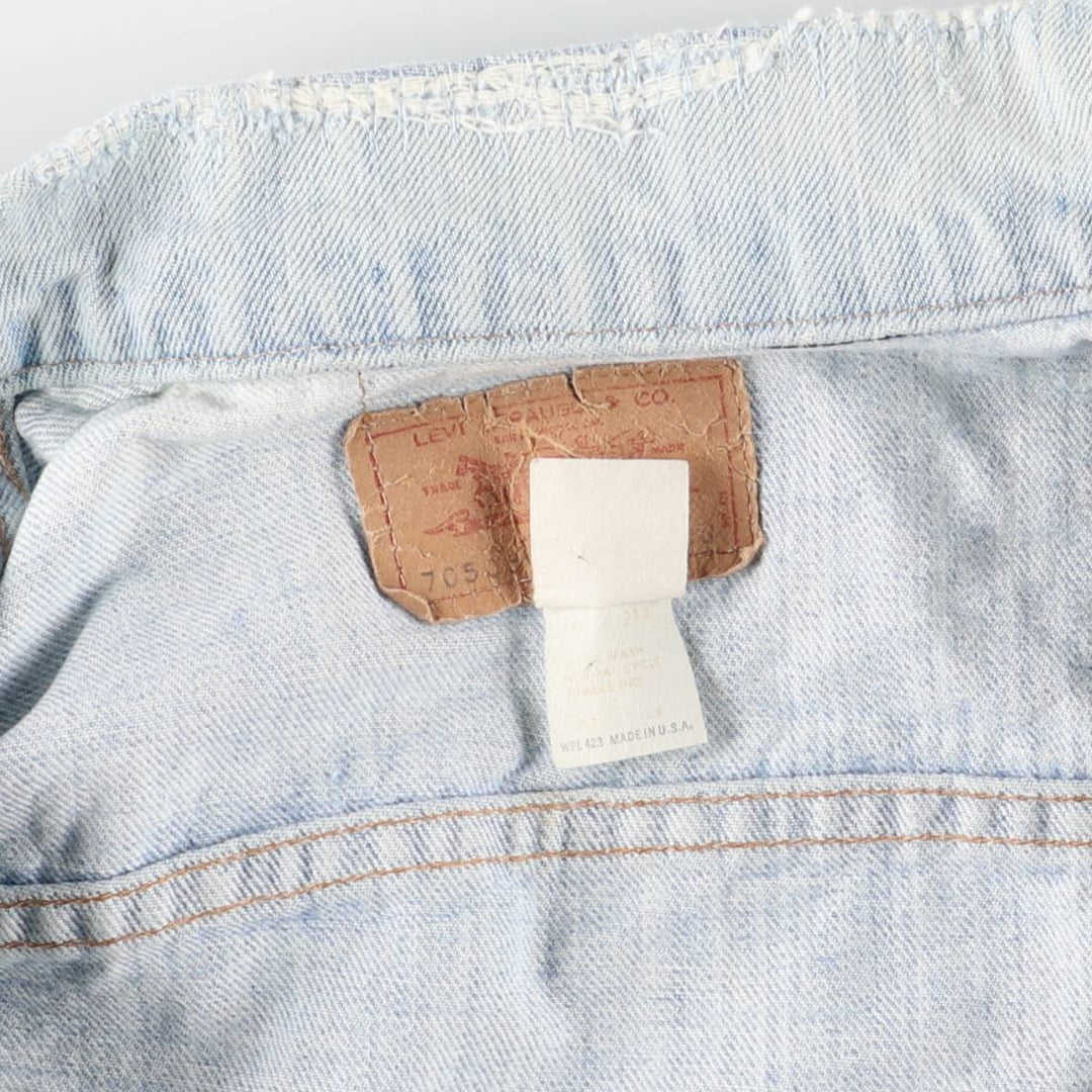 90'S Levi's 70505-0213 Cut-Off Denim Vest, Made in USA, Men's Size Medium, Vintage unclear Blue type light blue Vintage Second Hand