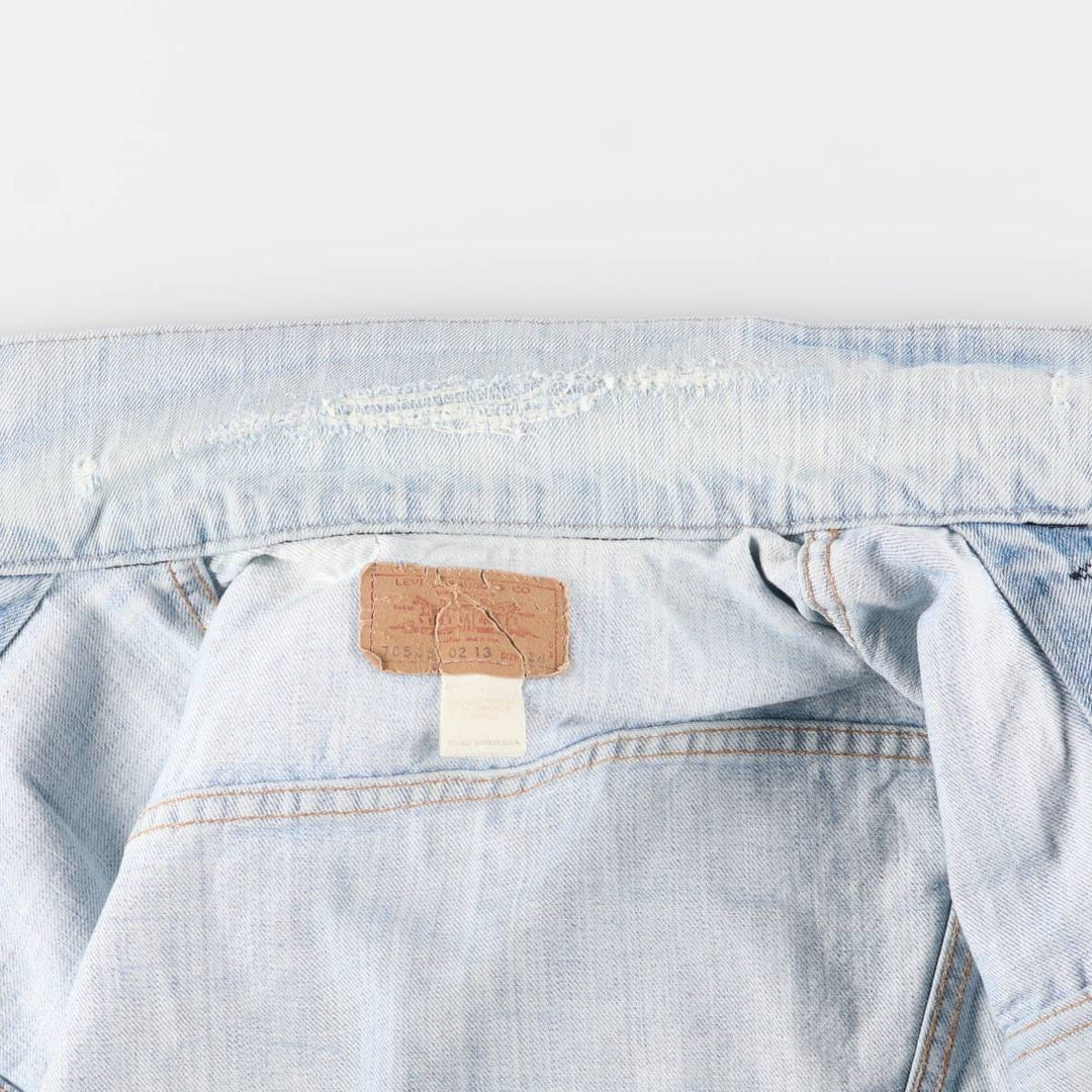 90'S Levi's 70505-0213 Cut-Off Denim Vest, Made in USA, Men's Size Medium, Vintage unclear Blue type light blue Vintage Second Hand