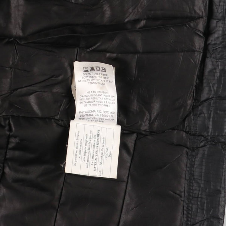 Patagonia 84674FA14 Goose Down Jacket, Men's Size Medium polyester black type Vintage Second Hand