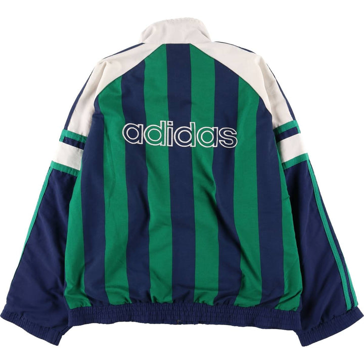 Special Price: 90s-00'S Adidas Stripe Pattern Windbreaker with Back Logo, Men's Size Medium polyester white type Vintage Second Hand