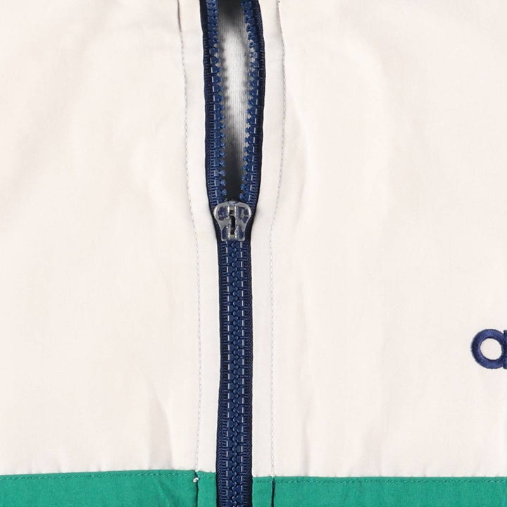 Special Price: 90s-00'S Adidas Stripe Pattern Windbreaker with Back Logo, Men's Size Medium polyester white type Vintage Second Hand
