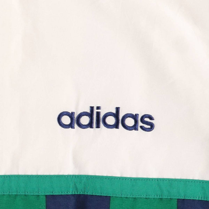 Special Price: 90s-00'S Adidas Stripe Pattern Windbreaker with Back Logo, Men's Size Medium polyester white type Vintage Second Hand