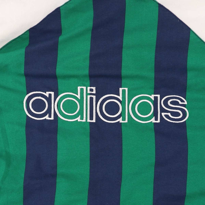Special Price: 90s-00'S Adidas Stripe Pattern Windbreaker with Back Logo, Men's Size Medium polyester white type Vintage Second Hand