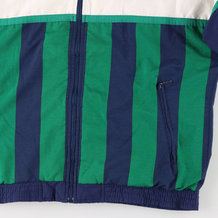 Special Price: 90s-00'S Adidas Stripe Pattern Windbreaker with Back Logo, Men's Size Medium polyester white type Vintage Second Hand