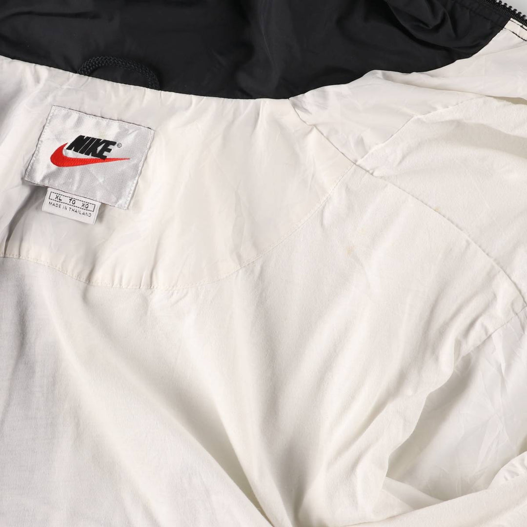 Vintage 90'S Nike two-tone nylon jacket with back logo, size XL, men's Nylon black type Vintage Second Hand