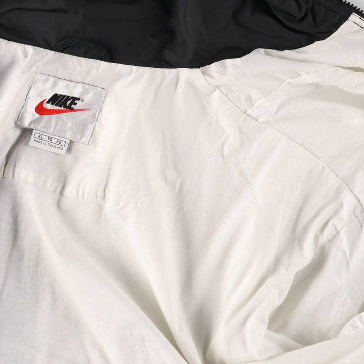 Vintage 90'S Nike two-tone nylon jacket with back logo, size XL, men's Nylon black type Vintage Second Hand