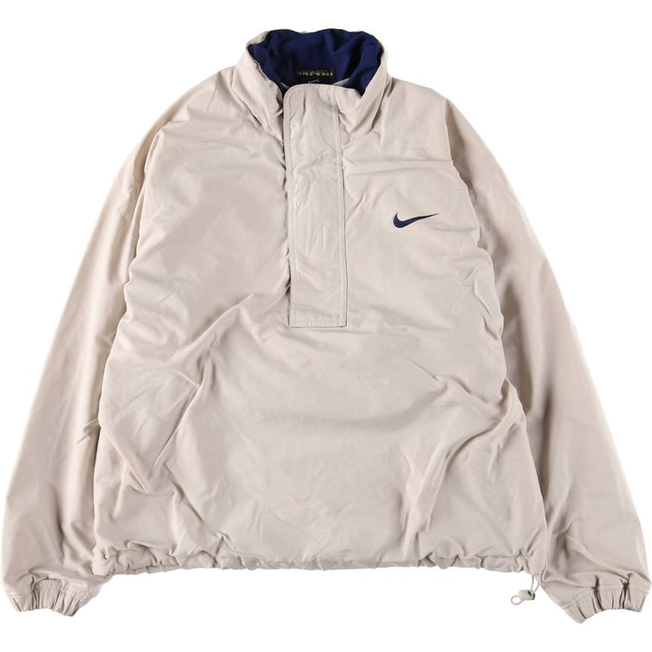 90s-00'S Nike Golf Storm-Fit Anorak Jacket, Men's Size L polyester Beige type Vintage Second Hand