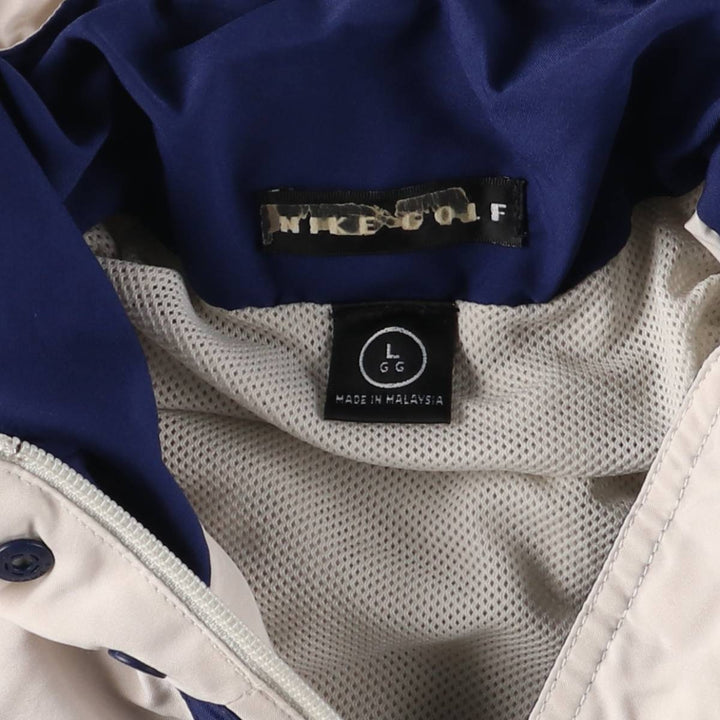 90s-00'S Nike Golf Storm-Fit Anorak Jacket, Men's Size L polyester Beige type Vintage Second Hand