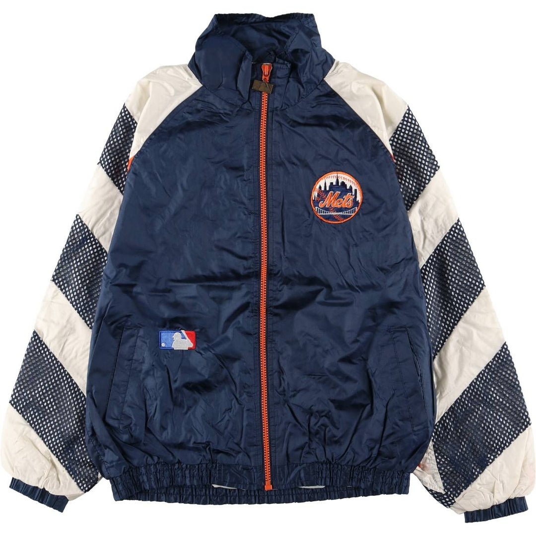 Vintage 90'S Pro Player MLB New York Mets Nylon Jacket, Men's Size Large Nylon navy blue type Vintage Second Hand