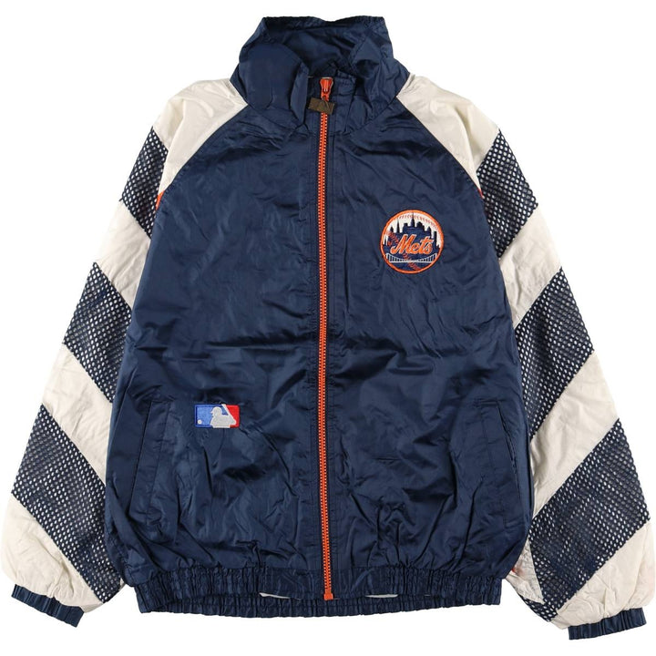 Vintage 90'S Pro Player MLB New York Mets Nylon Jacket, Men's Size Large Nylon navy blue type Vintage Second Hand