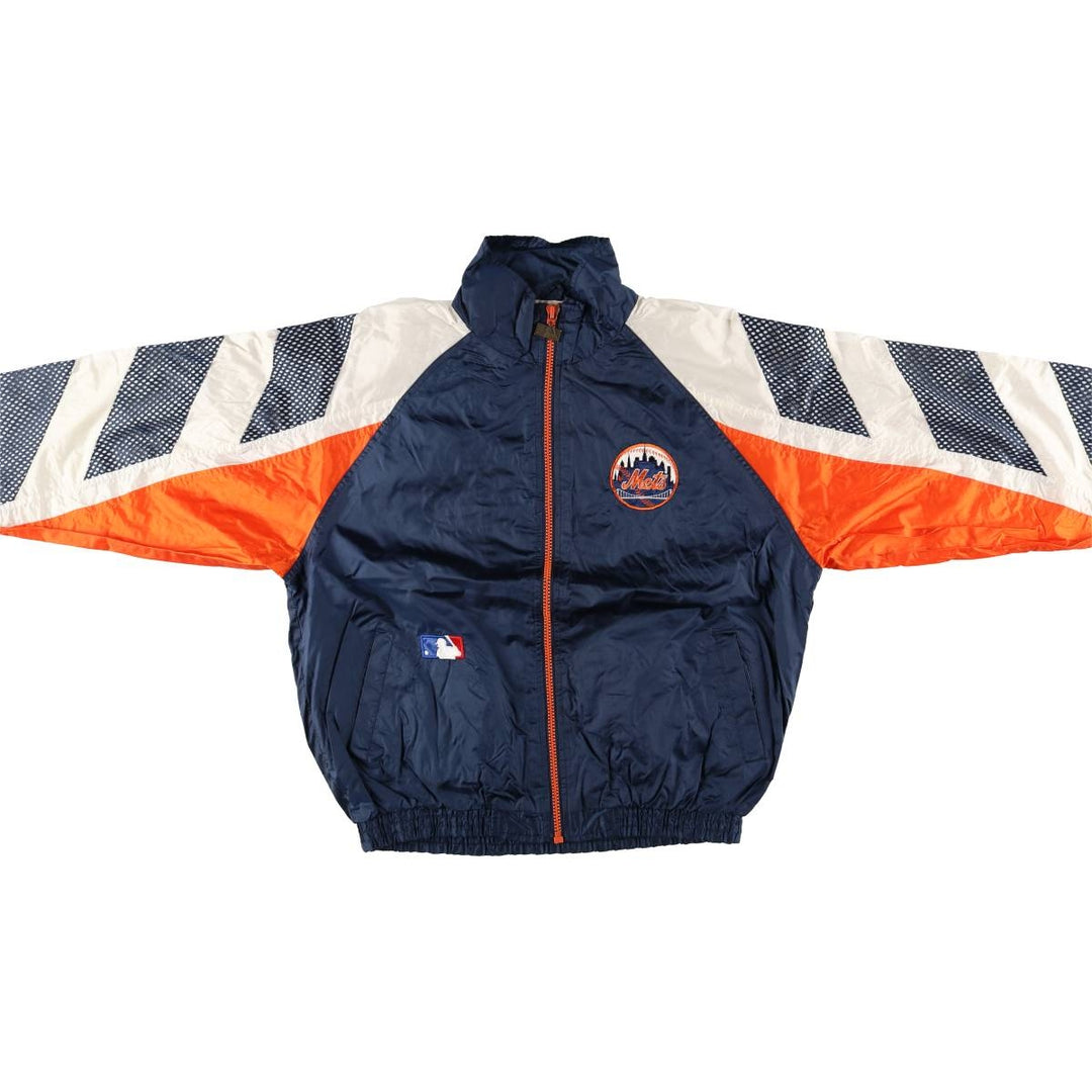Vintage 90'S Pro Player MLB New York Mets Nylon Jacket, Men's Size Large Nylon navy blue type Vintage Second Hand
