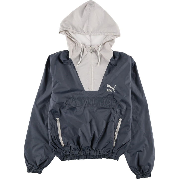 Vintage 80s-90'S Puma Anorak Parka, Men's Size Medium Nylon gray type Vintage Second Hand