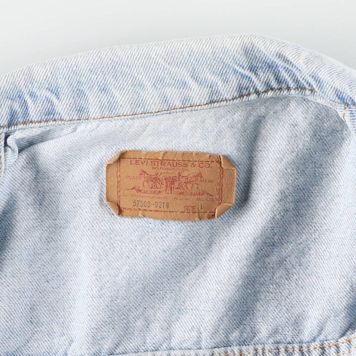 2000'S Levi's 57508-0214 Denim Jacket, Made in USA, Men's Size L cotton blue type Vintage Second Hand