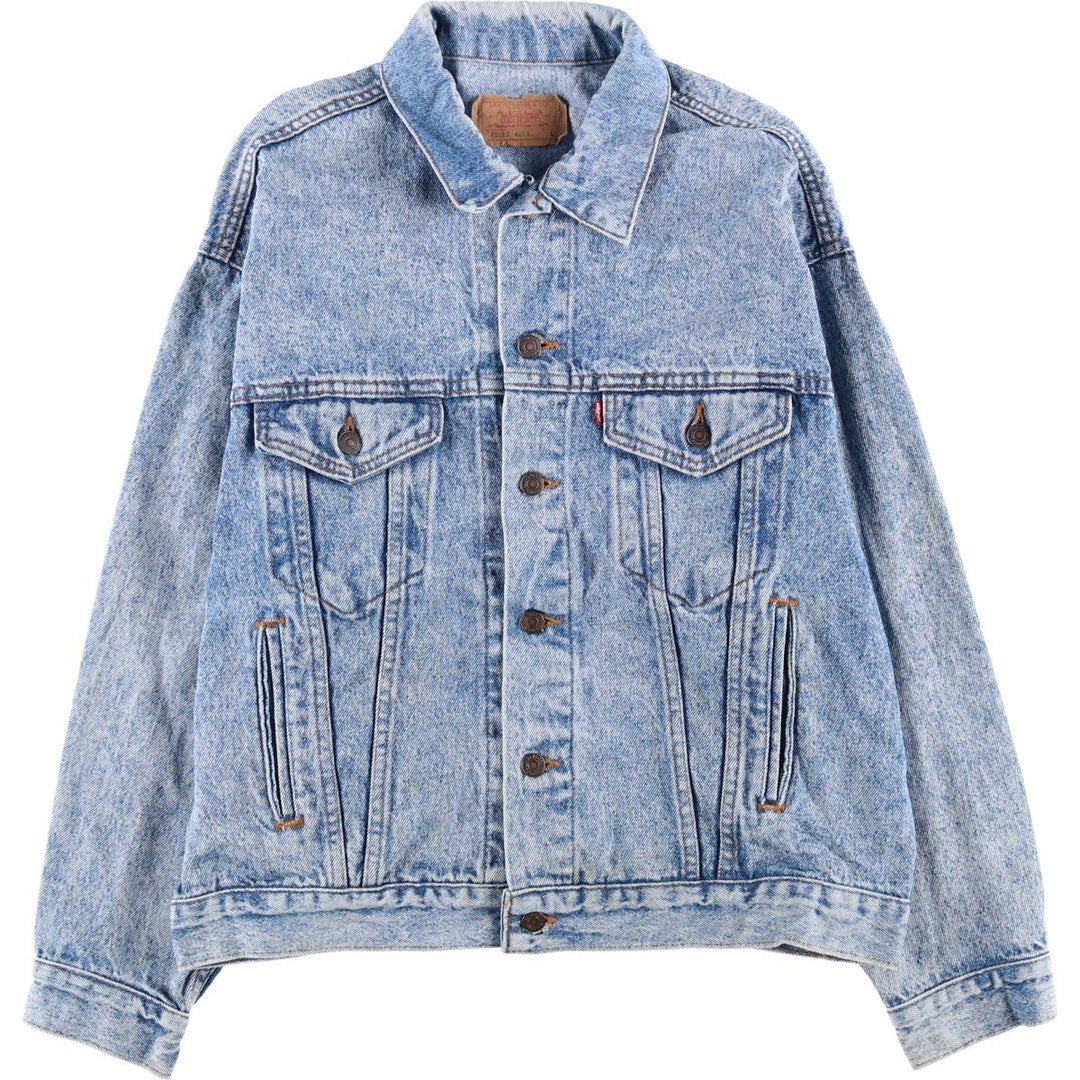 Vintage 1980s-1990'S Levi's 70507-4813 Chemical Wash Denim Jacket, Made in the USA, Men's Size L cotton blue type Vintage Second Hand