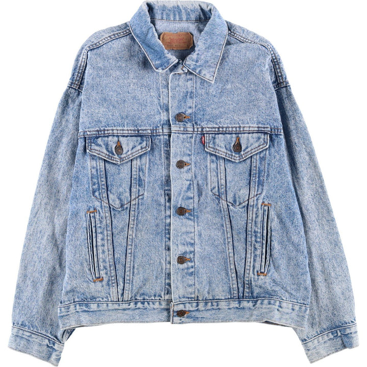 Vintage 1980s-1990'S Levi's 70507-4813 Chemical Wash Denim Jacket, Made in the USA, Men's Size L cotton blue type Vintage Second Hand