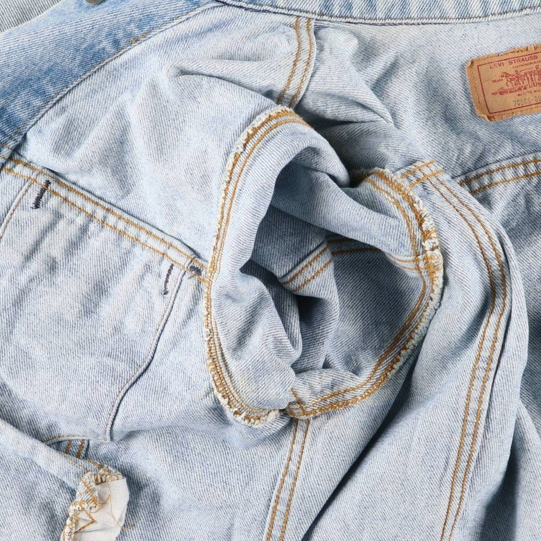 90'S Levi's 70506-0214 denim jacket, denim jacket, made in USA, men's size M, vintage cotton blue type Vintage Second Hand