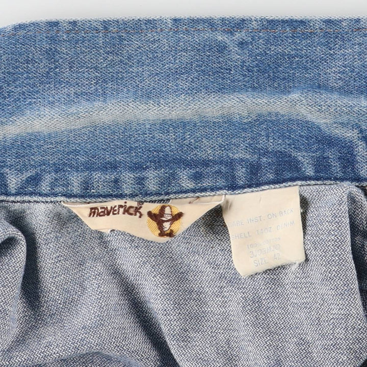 80'S Maverick denim jacket, made in USA, men's size M, vintage cotton blue type Vintage Second Hand