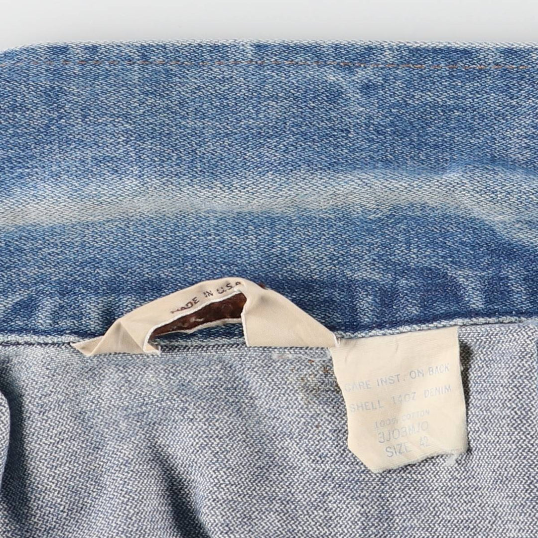 80'S Maverick denim jacket, made in USA, men's size M, vintage cotton blue type Vintage Second Hand