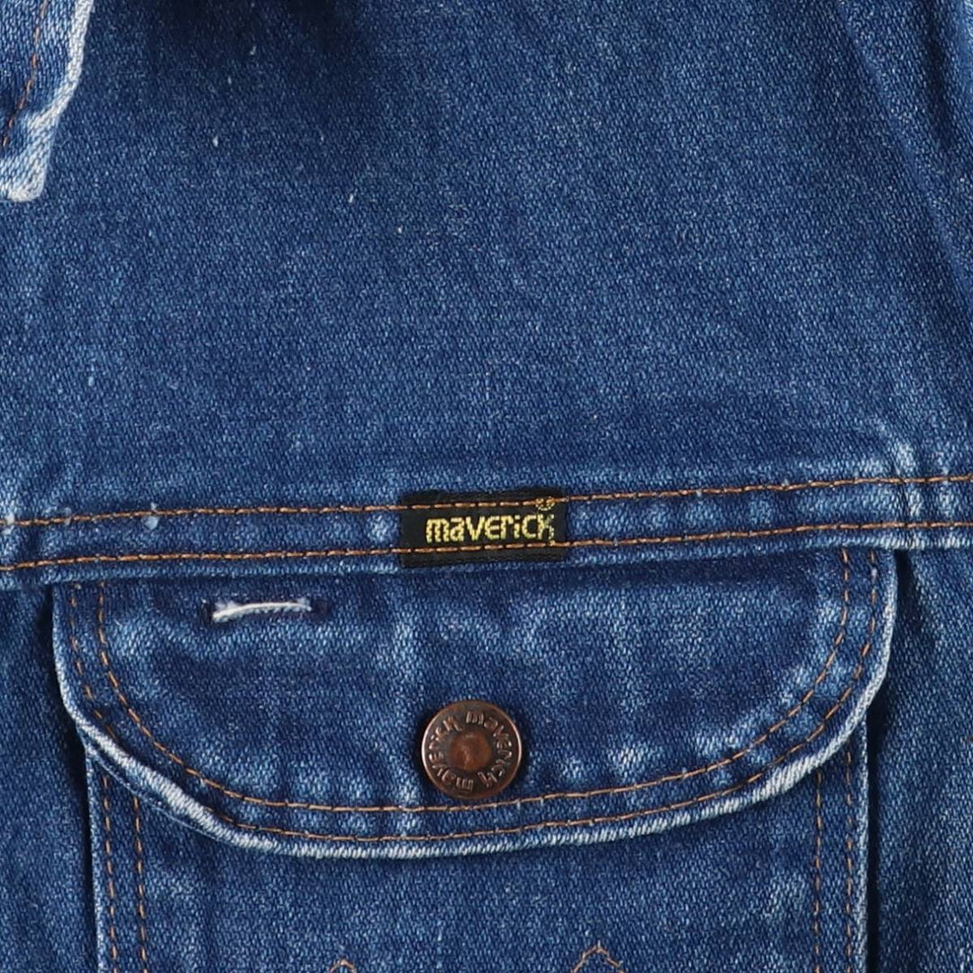 80'S Maverick denim jacket, made in USA, men's size M, vintage cotton blue type Vintage Second Hand