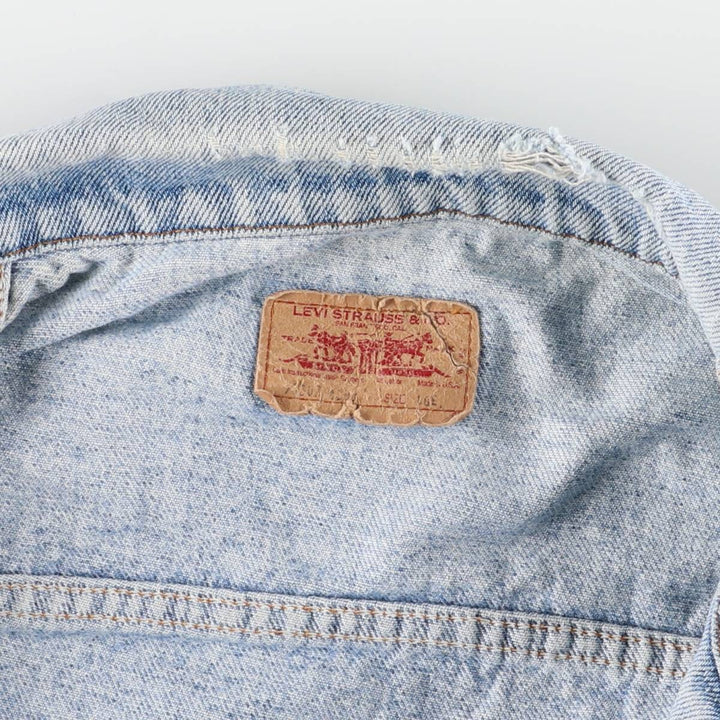 90'S Levi's 70507-4890 denim jacket, denim jacket, made in the USA, men's size L, vintage cotton blue type Vintage Second Hand