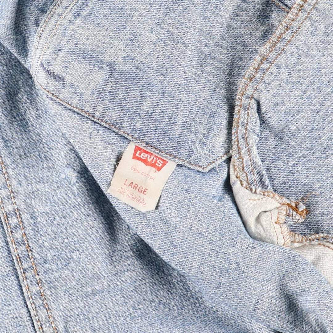90'S Levi's 70507-4890 denim jacket, denim jacket, made in the USA, men's size L, vintage cotton blue type Vintage Second Hand