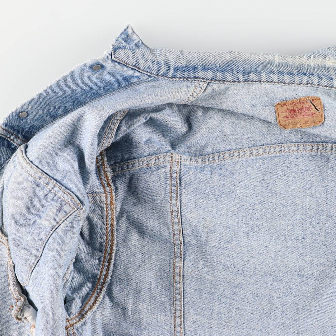 90'S Levi's 70507-4890 denim jacket, denim jacket, made in the USA, men's size L, vintage cotton blue type Vintage Second Hand