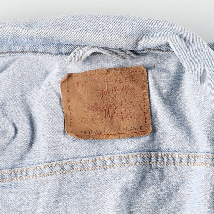 90'S Levi's 70507-4834 denim jacket, denim jacket, made in USA, men's XL size, vintage cotton blue type Vintage Second Hand