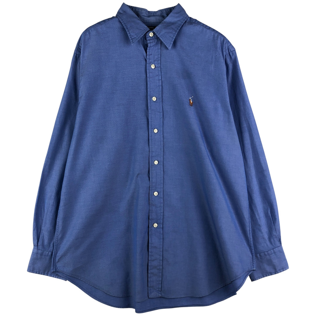 Ralph Lauren POLO by Ralph Lauren LOWELL long sleeve cotton shirt, men's size L cotton blue type Vintage Second Hand