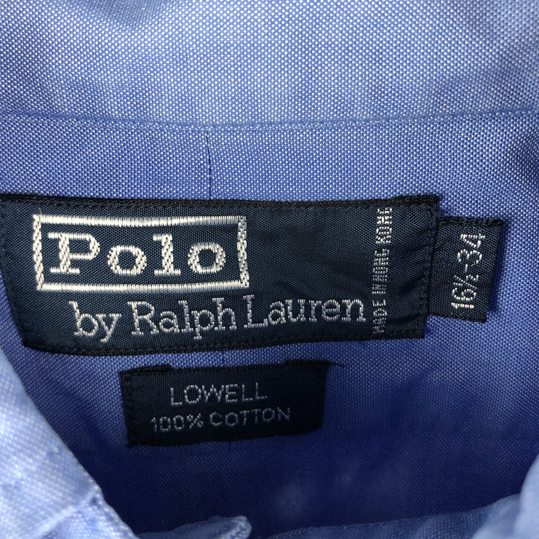 Ralph Lauren POLO by Ralph Lauren LOWELL long sleeve cotton shirt, men's size L cotton blue type Vintage Second Hand