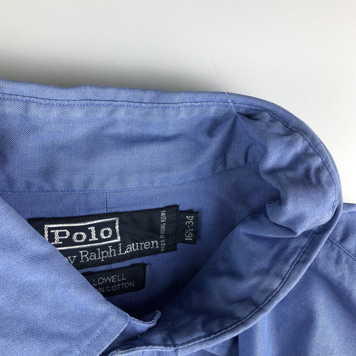 Ralph Lauren POLO by Ralph Lauren LOWELL long sleeve cotton shirt, men's size L cotton blue type Vintage Second Hand